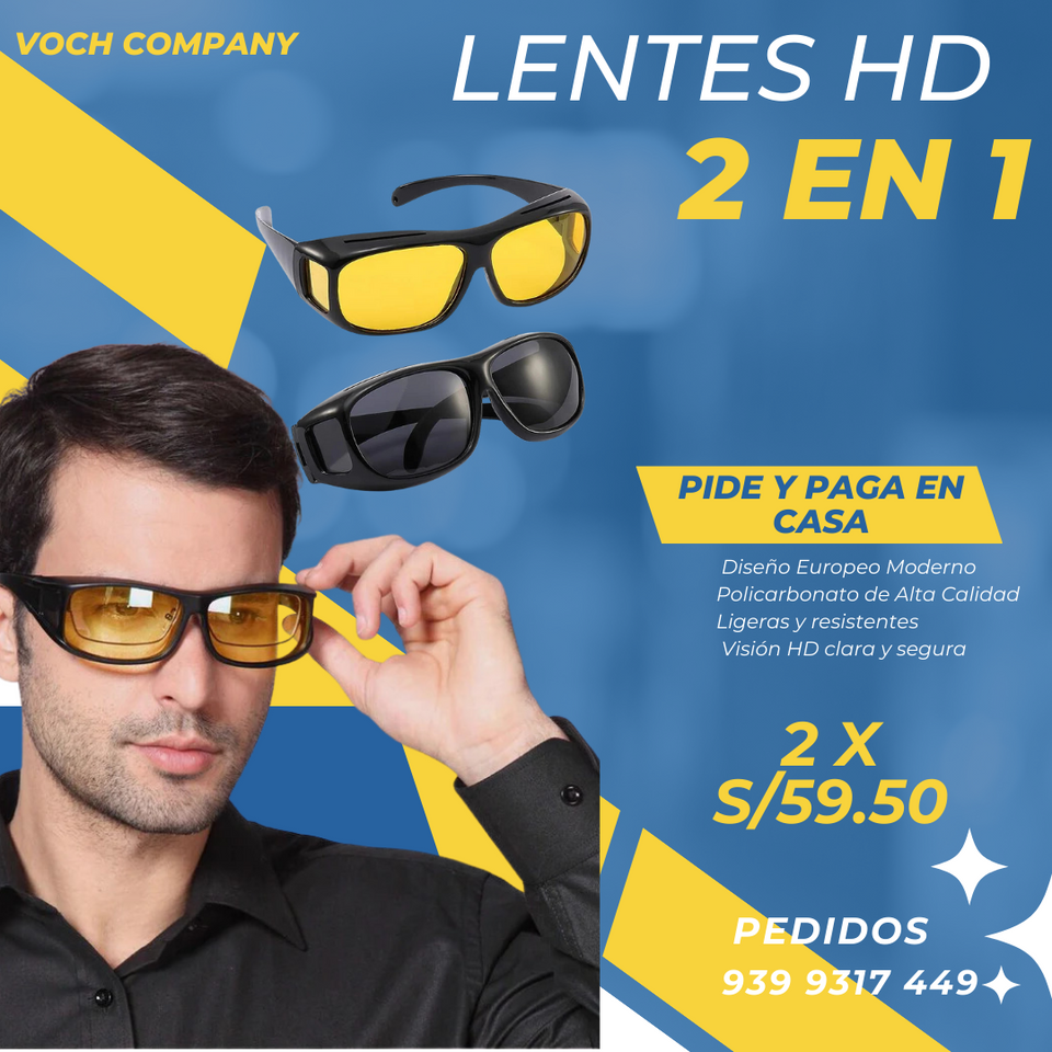 VISION HD Lentes de dia y de Noche 2x1