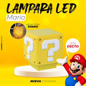 Lampara Led Mario Bros Color Amarillo Recargable Con Sonido