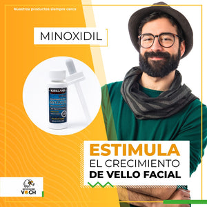 Barba abundante con Minoxidil Kirkland