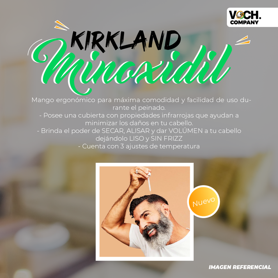 Barba abundante con Minoxidil Kirkland