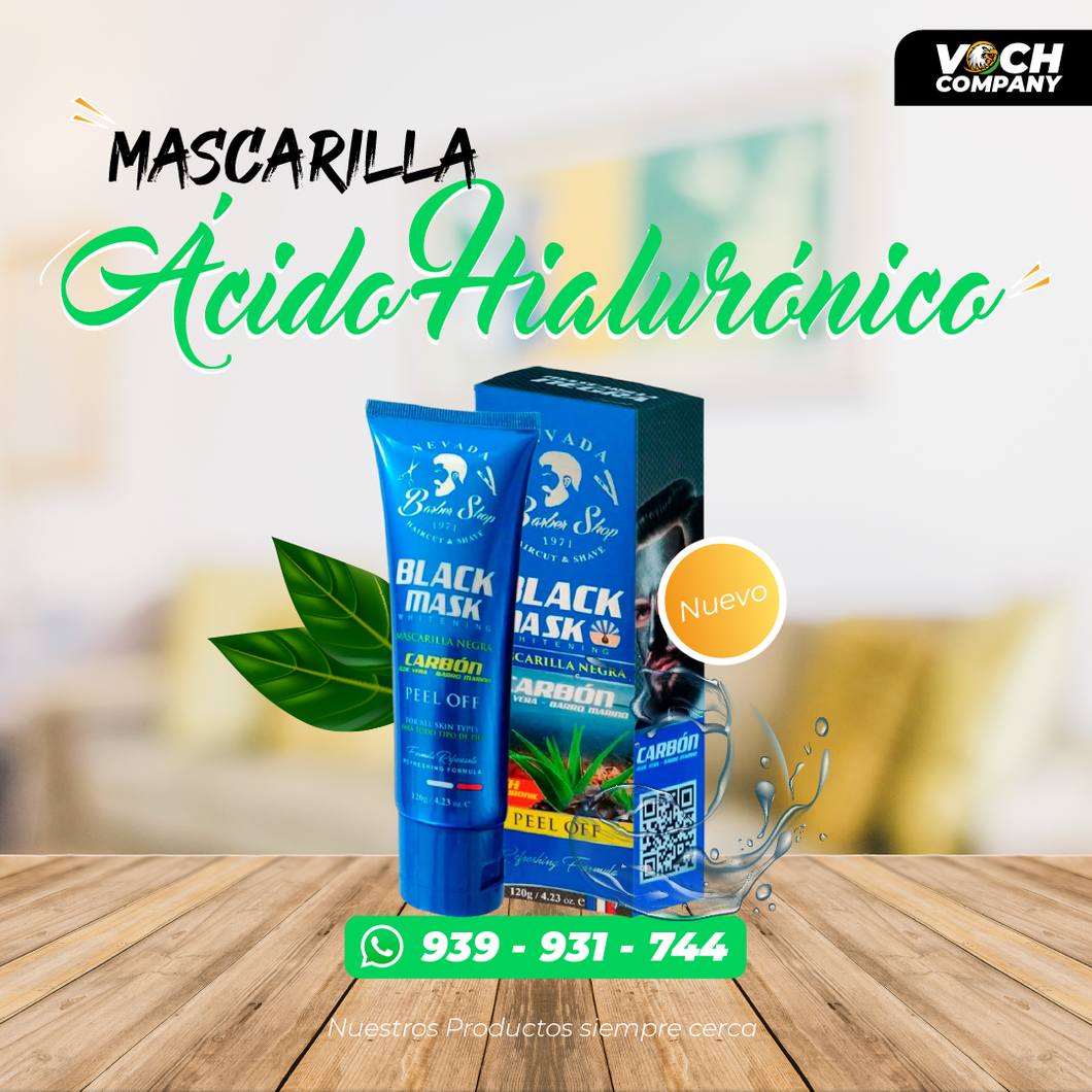 👌 Nevada Mascarilla Negra Hombre Con Acido Hialuronico Formula Refrescante 👌